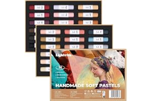 LIGHTWISH 36 Soft pastellkritor set hudtoner för konstnärer, handgjorda | Mjuka pastellkritor – giftfri mjuk pastell med intensiva färger för målning, skuggning, 36 st
