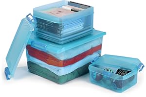 TATAY Caja de Almacenamiento con Ruedas, 60 L de Capacidad, 37,7 x 47,5 x 26, Color Turquesa Translúcida, PP Libre de Bpa