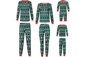 Solutra Weihnachtspyjama Familie Set Einteiliger Pyjama,Weihnachts Pyjama Familie Set Weihnachts Schlafanzug, Weihnachten Nachtwäsche Partner für Damen Herren Kinder