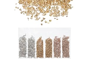 QUARKZMAN Frammenti Vetro Alto Lustro Frantumato 1-3mm 29g Irregolare Vetro Metallico Cristallo Trucioli per Resina Arti Artigianato Fai da Te Vaso Gioielli 3 Colori Oro Argento Colore Serie
