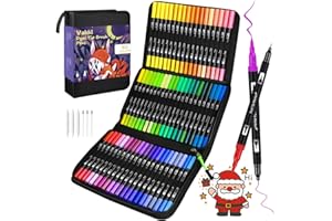 VAKKI Brush Pen Lettering, 60 Colori Pennarelli Doppia Punta Fine e Grossa, Pennarelli Acquerellabili per Calligrafia, Bullet Journal, Pittura, Colorazione