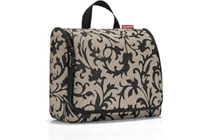 reisenthel Kosmetyczka XL WO7027 barokowa szarobrązowa – kosmetyczka o pojemności 4 l – rozkładana z haczykiem do zawieszenia i lustrem – szer. 28 x wys. 25 x gł. 10 cm, szarobrązowy, 28 cm, kuferek