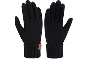 Bequemer Laden Mujeres Invierno Guantes Termicos Guantes Tactiles de Punto Regalo Mujer para Clima Frío con Puños Elásticos