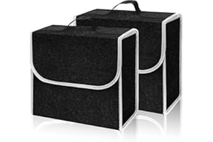 CHINGCOO Sac de Coffre Voiture en Feutre, 2 pcs Organisateur de Coffre Pliable, Boite Rangement pour Outils & Entretien -rangement coffre Shopping et Accessoires de Voiture (30 x 19 x 27 cm)