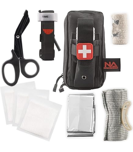 Kit De Traumatologie Tactique MOLLE 39 Pièces – Trousse De Premiers Secours Militaire Pour Outdoor, Chasse, Camping