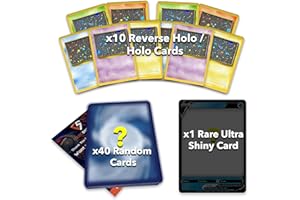 Premium Shiny TCG Card Bundle – 50 Random Cards | Guaranteed 10 Holo + 1 Rare Ultra Shiny | Includes Card Shield Bonus Card