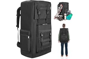 Yaskyly 120L Sac à Dos Trekking Camping Grand Sac à Dos de Randonnée Léger et Imperméable avec Housse de Protection Contre la Pluie Sac à Dos de Voyage pour Camping Randonnée Trekking Chasse Escalade