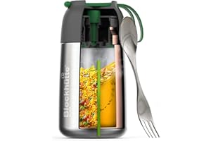 Blockhütte Pojemnik termiczny ze stali nierdzewnej do jedzenia, 730 ml, z łyżeczką, termiczne pudełko na lunch dla dzieci, dorosłych, do zup, owsianki dla niemowląt, pojemnik na zupę To-Go