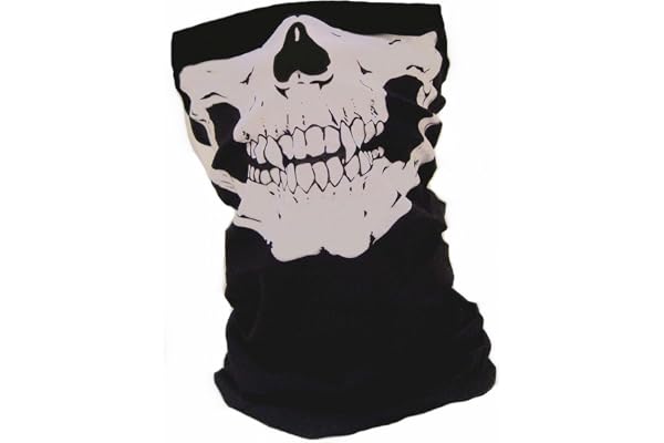 GEAR Fashion and Protection® Tour de Cou Masque Microfibre Doublure Polaire Tete de Mort Airsoft Paintball Moto Ski