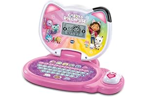 VTech Gabby's Dollhouse - Lernlaptop – Lerncomputer mit QWERTZ-Tastatur und Inhalten zu Buchstaben, Buchstabenlauten, einfacher Addition und Subtraktion u. v. m. – Für Kinder von 3-6 Jahren