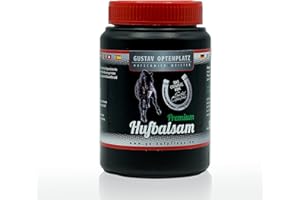 Gustav Optenplatz Premium Hufbalsam für Pferde, GO! Pferdepflege für gesundes Hufwachstum, Huffett für die tägliche Hufpflege, Hufsalbe & Huffestiger gegen trockene rissige Hufe, Anti-Doping (500ml)