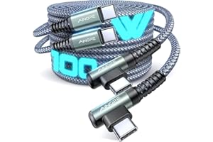 AINOPE 100W USB C auf USB C Kabel USB C Ladekabel PD 3.0 Schnellladung Haltbare Nylon, für Samsung Galaxy S25 S24 S23, iPhone 16 Pro Max/15/14, iPad Pro/Air/mini, Macbook, Pixel, 2 Stück, 2M+2M, grau