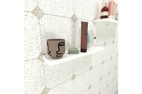 Henor étagère Murale en Bois 70 x 15 x 2.5 cm – Tablette Flottante réglable horizontalement. verticalement et en Inclinaison – Jusqu’à 30 kg – Blanc