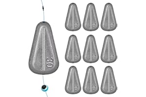 THKFISH Poids de Pêche No-Roll Sinkers Plomb Peche Mer Plombs Pas de Plombs en Ligne Plats sans Accroc 10 pièces/5 pièces