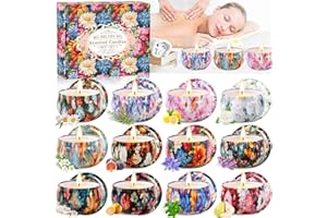 BBLTIFF Świece zapachowe, 12 sztuk, zestaw świec zapachowych, prezent, świeca dekoracyjna, naturalny wosk sojowy do kąpieli, jogi, na ślub, Boże Narodzenie, prezenty urodzinowe (12 zapachów)