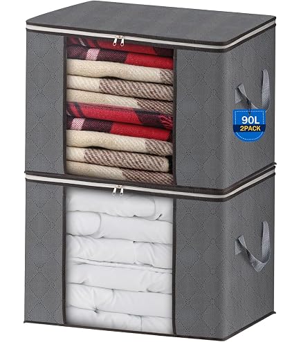 Organisateurs De Literie BAOHUAHU - Lot De 3 En Cuir PU Imperméable, Pliables Avec Fenêtre Transparente Et Poignées | 33x38x12 Cm