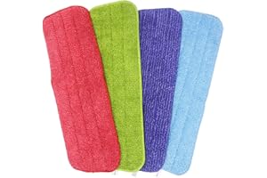 ULABLE 4 Pack Spray Mop Heads Replacement Mop Pads Reveal Mop Cleaning Pad ,Fit for All Spray Mops & Reveal Mops Washable 16.5*5.11 Inches. (Colors)