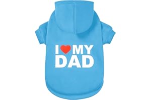 GreenJoy Hundepullover, Hunde-Kapuzenpullover für kaltes Wetter, Kapuzen-Sweatshirt für Welpen, Katzen, kleine, mittelgroße und große Hunde (Blau (I Love My Dad), Größe XL