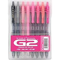 Pilot G2 - Lot de 8 stylos à bille à encre gel rechargeable et