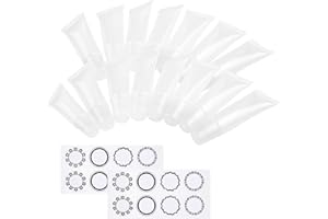 Kare & Kind Paquete de 15 Tubos Vacíos y Transparentes de 8ml para Brillo de Labios Contenedores Rellenables para Cosméticos, Maquillaje, Brillo de Labios, Bálsamo Labial y Accesorios