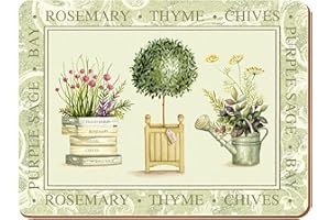 Creative Tops 5169665 Premium wysokiej jakości 4-częściowy zestaw podkładek pod talerze Topiary z korkiem o wymiarach 40 x 29 cm