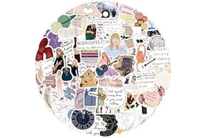 JEZIORO 100 Pack Taylor Stickers, Waterproof Pop Singer Decal, selbstklebend Scrapbook Stickers, Cute Aesthetic Trendy Music Sticker for Water Bottles Book Laptop Guitar Skateboard Suitcase Decorations.