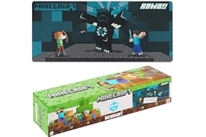Minecraft Desk Pad for Kids and Teenagers, Non-Slip Desk Mouse Mat 80 x 35cm - Gamer Gifts (Blue)
