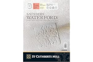 SAUNDERS WATER FORD SERIES SAUNDERS WATERFORD SERIESST Cuthberts blocco carta per acquerello,collato lato corto 23x31cm,12 fogli, bianco naturale, grana satinata, 300gm