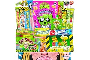 ‎CANDY & BAR Saure USA Süßigkeiten Box | Sour Candy Mix mit 20 Stück | Amerikanische Wichtelgeschenk-Naschbox mit Sour Candy Mix | Coole Geschenkidee in der Weihnachtszeit | USA Import | Candy & Bar®