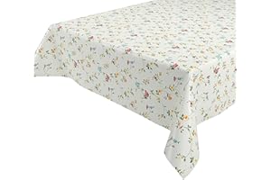 BEAUTEX Klassisch Blümchen Wachstuchtischdecke Wachstuch abwischbar Garten Tischdecke RUND OVAL ECKIG, Größe wählbar (Eckig 140x160 cm)