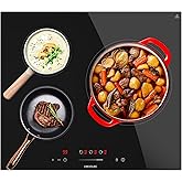 Cecotec Induction Hob 3 Fire Zones Bolero Squad I 3001 Max, Power 6600W, 9 Power Levels, KidBlock, Automatic Shut Off, Timer,