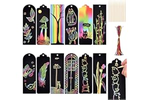 Linkbro 30 Stück Lesezeichen Kinder Kratzbilder, Blanko Kratzpapier für Kinder, DIY Regenbogen Kratz Lesezeichen Give Away für Kinderparty, Mitgebsel Kindergeburtstag