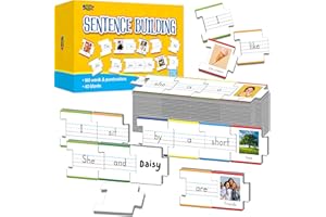 SPRITEGRU 110PCS Sentence Building, Double-sided Puzzles 180 Sight Words & 20 Blanks for Kids Learning Sentences, Early Reading, Writing & Language Practice-Educational Toy for Kindergarten, Grade 1st, 2nd