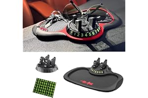 NITOOPE Multifunction Car Anti-Slip Mat Auto Phone Holder, Silicone Car Anti-Slip Dash Mat, Universal Car Phone Mount with Number Plate,Washable Car Dashboard Mat, for Phones/Keys (Black)