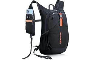 BECOJADDE 18L Wanderrucksack Herren Kleiner Rucksack Damen Leichter Daypack Tagesrucksack Faltbarer Trekkingrucksack für Camping Outdoor Wandern Travel Schwarz