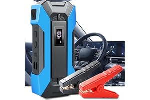 LanBlu Avviatore Emergenza per Auto,2000A Corrente di Picco Booster Avviamento Auto,Supersafe Avviatore Batteria Auto con Jumper Cable,Starter Batteria Auto Portatile per 12V Petrol 7.0L diesel Engine