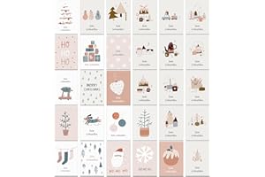 ‎BEAR AND BEE Weihnachtskarten mit Umschlag Set 30 Stück - A6 Klappkarten Weihnachtsgrußkarten