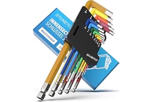 STONE REEF Juego de llaves hexagonales (13 piezas, incluye cabeza de bola) – 1,27 – 10 mm hexagonal, juego de llaves hexagonales para artesanos, juego de llaves angulares