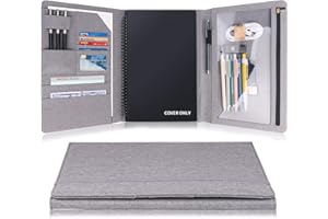 Ditiord Dreifach gefalteter Planer für Rocketbook Smart-Notebook, passend für Briefgröße/A4/21,6 x 27,9 cm, wasserdichter Portfolio-Organizer mit Aktenaufbewahrung und Zubehörschutz (Grau)
