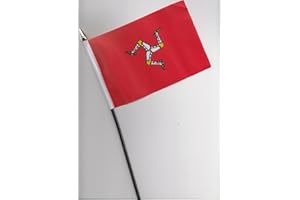 1000 FLAGS Isle of Man Manx Hand Flag 25cm