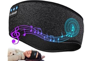 Bandeau Bluetooth Ecouteurs pour Dormir,LC-dolida Masque de Sommeil Bandeau Casque de Musique pour Hommes Femmes,Casque pour Dormir avec Ultra-Fins HD Stéréo pour Sport,Dormeurs Latéraux,Voyage