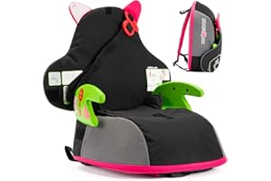 Trunki BoostApak Alzador Coche Niño – 2 en 1 Mochila y Elevador Coche Niño – Silla Coche Grupo 2-3 (Rosa)