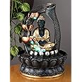 VIVARS Resin Buddha Water Fountain with Led Light 3-Tier Indoor Water Fountain for Home Decor Decoration Showpiece