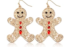 HERDEAR Charm Dangle Earring Glitter Drop Earrings Xmas Party Jewelry with Rhinestone Buttons for Women Girls Party Favors