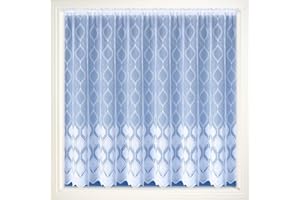 MAPLE TEXTILES Marseille White Net Curtains, Lace Curtain, 114cm 45" Drop, Cut To Width
