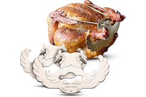 Turbo Trusser for Cornish Hen I Cooks Evenly & Makes Meat Juicier I Easy-to-Use Stainless Steel & Dishwasher Safe I for Ovens, Smokers, Roasters, Grills, Rotisseries, & Deep Fryers I 2 Pack
