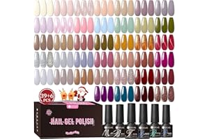 ‎UR SUGAR UR SUGAR Gel Nagellack UV, 45 Stück Gellack Set UV Nagellack mit Glossy Matte Top Base Gels Coat und Gel Nägel Grau Nude Rosa Glitzer Farbgel für Nagelstudio Design Starter Maniküre Geschenkset