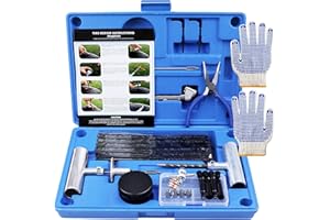 MAIKEHIGH Kit di Riparazione di Gomme Heavy Duty - 70 Pezzi Flat Tyre Riparazione Riparazione per Motocicletta, ATV, Camion