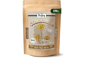 Biojoy EKO Hela fänkålsfrön, löst fänkålste, 250 g | Från Egypten, perfekta för örtte eller som krydda, Foeniculum vulgare L.