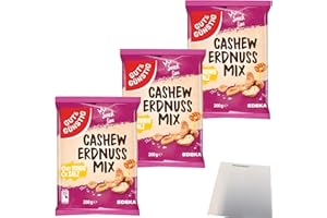 Gut&Günstig Cashew-Erdnuss-Mix mit Honig und Salz lecker karamellisiert 3er Pack (3x200g Packung) + usy Block